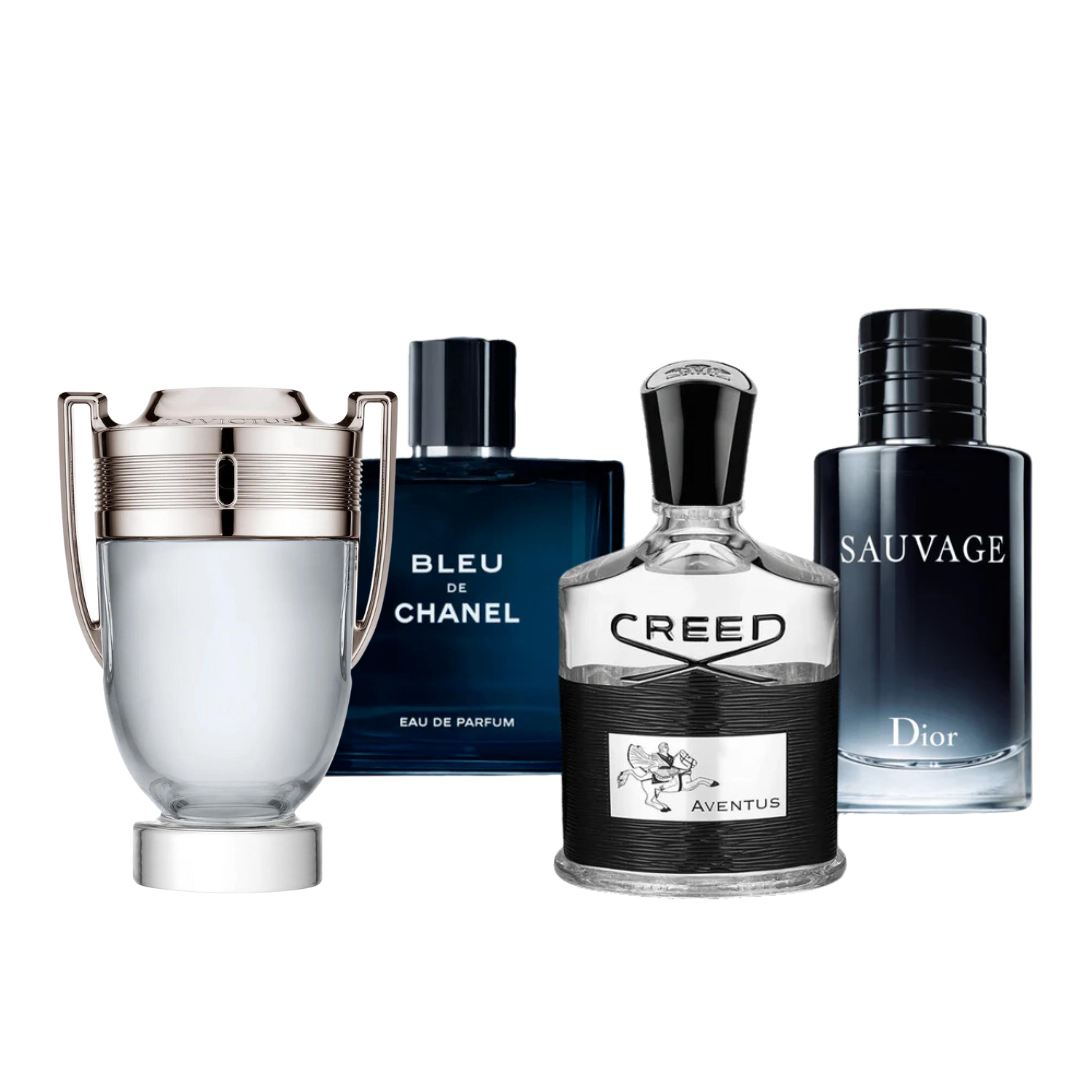 4 Parfums - Invictus, Creed Aventus, Bleu de Chanel, Dior SAUVAGE (ACHETEZ 2, RECEVEZ-EN 4)