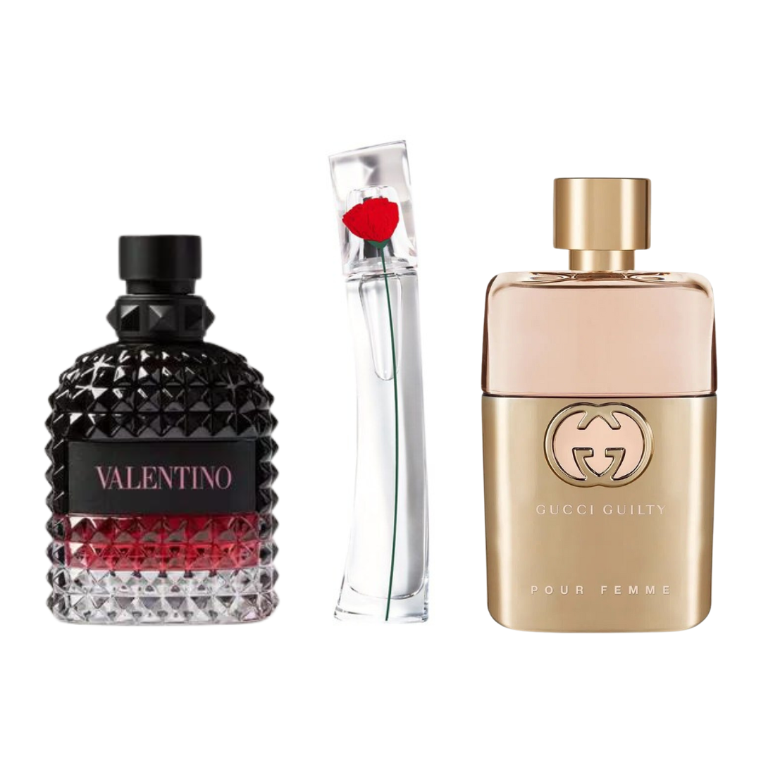 3 Parfums Gucci Guilty, Valentino Intense, Flower By Kenzo (Eau Parfum)